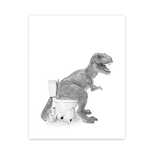 Affiche en toile drôle,chat,girafe,chien,éléphant,papier toilette,baignoire,salle de bain amusante,Art mural,salle de douche,décoration de la maison - Type [CJ50769]-20x30cm