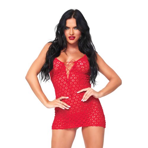 Ensemble 2 Pièces Minirobe Et String Rouge - Leg Avenue