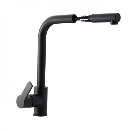 Mitigeur cuisine haut - monotrou - douchette extractible - noir - PRO SARODIS