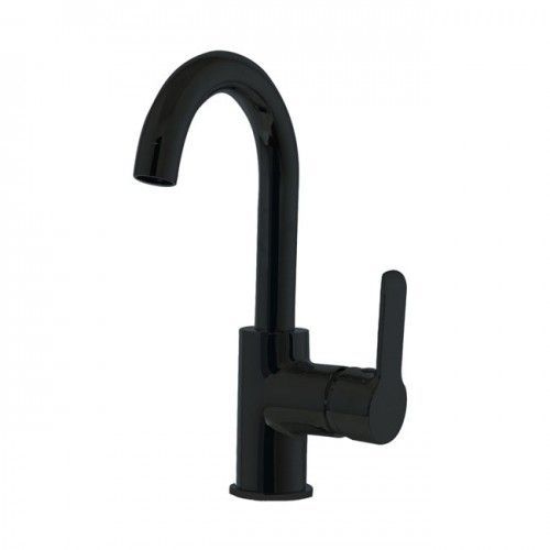 Mitigeur lavabo col de cygne - en laiton noir mat - KING SARODIS