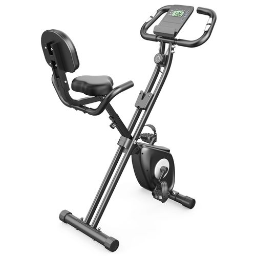 Vélo D'appartement Pliable - 8 Niveaux De Résistance Magnétique - Extra Silencieux, Avec Moniteur Lcd Et Selle Confort Réglable - Charge Max. 120kg - Noir