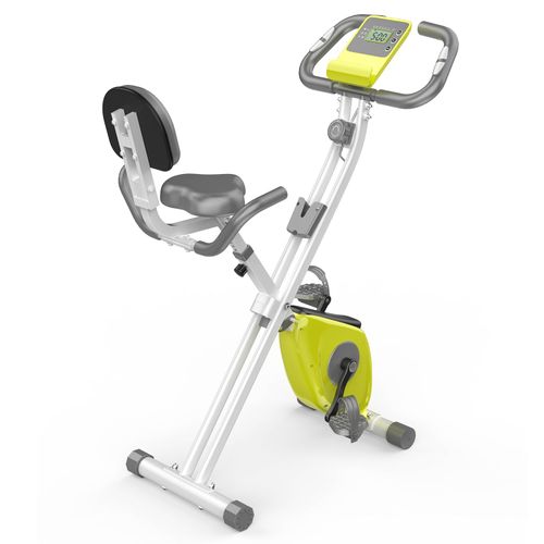 Vélo D'appartement Pliable - 8 Niveaux De Résistance Magnétique - Extra Silencieux, Avec Moniteur Lcd Et Selle Confort Réglable - Charge Max. 120kg - Vert