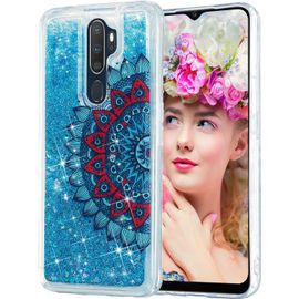 Pour Oppo A9 2020 Coque Silicone Oppo A9 2020 Coque Paillettes Liquide Transparente Glitter De Luxe Etui Protection Housse Antichoc Souple Pour Oppo A9 2020 Mandala