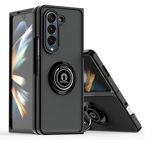 Étui Pour Samsung Galaxy Z Fold 5 Avec Anneau, Étui Protection En Tpu Souple Anti-Rayures Case, Support Magnétique Pour Voiture, Pour Samsung Galaxy Z Fold 5-Noir