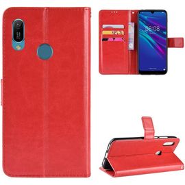 Coque Cuir Pour Huawei Y6s 2019 ,Coque Pour Huawei Y6s 2019 Jat-Lx1 Jat-L21 Jat-Lx3 Jat-L23 Jat-L41/Honor Y6s Jat-L29/Y6 2019/Y6 Prime 2019/Honor 8a Jat-Lx9 Coque Housse Etui Cover Red