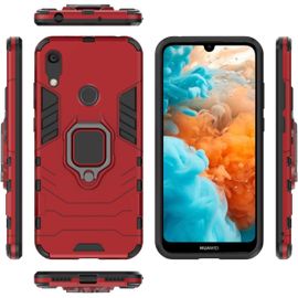 Coque Pour Huawei Y6s 2019 Housse, Support De Bague Pivotante Coque Pour Huawei Y6s 2019 Jat-Lx1 Jat-Lx3 Jat-L21 Jat-L23 Jat-L29 Jat-L41/Honor Y6s Coque Etui Cover Red