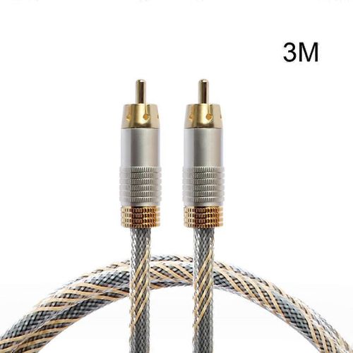 RCA mâle vers RCA mâle câble de caisson de basses RCA plaqué or pour caisson de basses