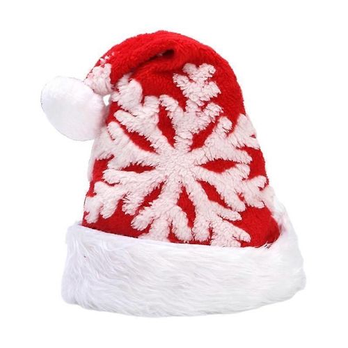Chapeau De Noël Unisexe Rouge / Gris Flocon De Neige Chapeau De Père Noël Pour Thanksgiving Halloween