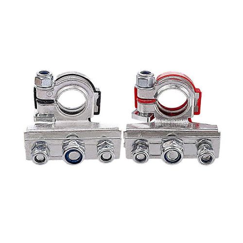 2pcs Installation Facile Voiture Camion Batterie Cosses Cuivre Plaqué Pince Terminal