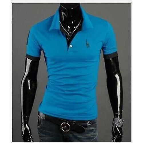 Manches Courtes Hommes, T-Shirt Polo Broderie Cerf