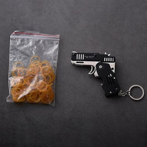 Mini Outils D¿Extérieur Pliants Porte-Clés Élastique Pistolet Jouet