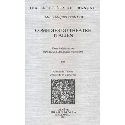 Comédies Du Théâtre Italien