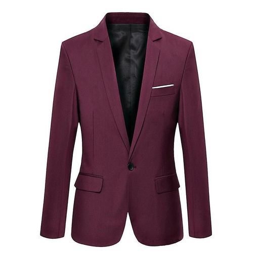 Taille Mince Pour Hommes Costume Formel À Un Bouton, Blazer À Manches Longues Entaillées