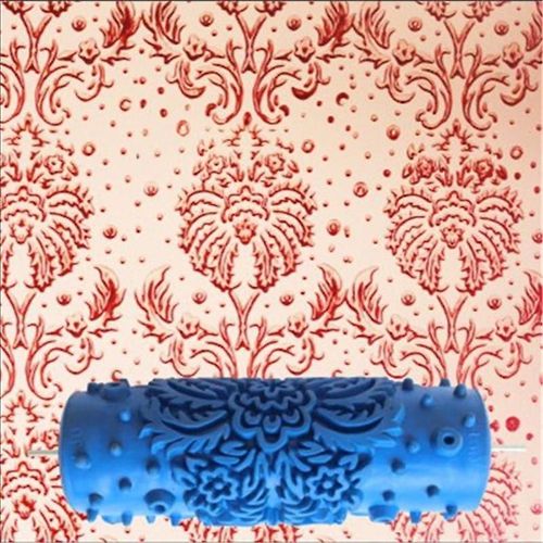 Peinture de décoration murale à 18 motifs, pinceau à rouleaux en caoutchouc, tête sans peinture