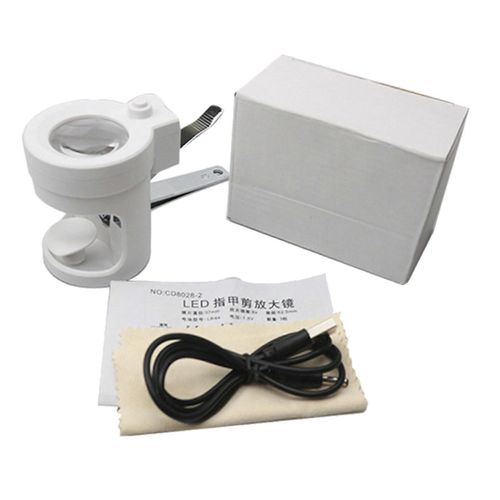 Ciseaux À Ongles Loupe Portable 8x Led Loupe Coupeurs De Verre Pour Personnes Âgées