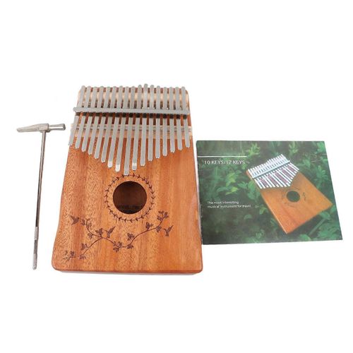 17 Touches Pouce Piano Acajou Bois Doigt Harpe Mini Pouce Instrument De Musique Avec Marteau D¿Accord