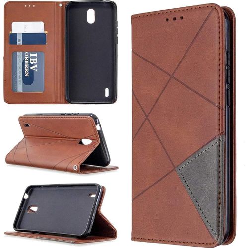 Coque Pour Nokia 1.3 Housse De Protection,Coque Pour Nokia 1.3 Ta-1207 Ta-1216 Ta-1205 Étui À Rabat En Cuir Pu Case Brown