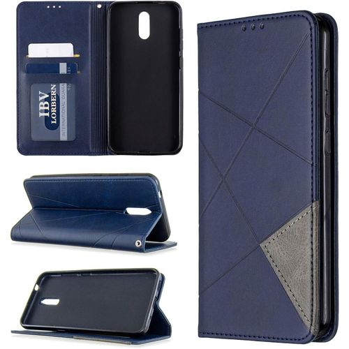 Coque Pour Nokia 2.3 Housse De Protection,Coque Pour Nokia 2.3 Étui À Rabat En Cuir Pu Case Blue