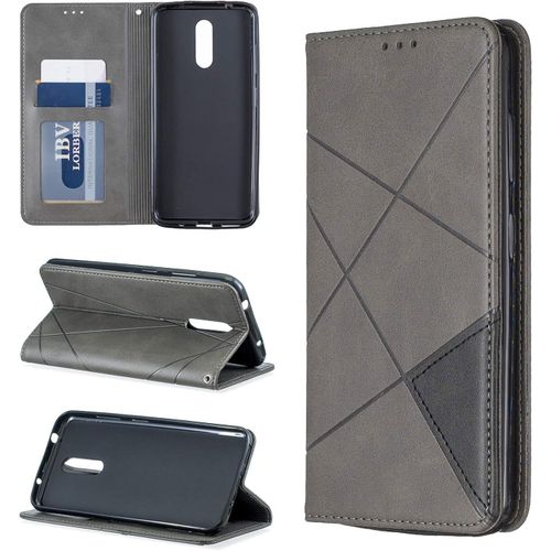 Coque Pour Nokia 3.2 2019 Housse De Protection,Coque Pour Nokia 3.2 2019 Étui À Rabat En Cuir Pu Case Gray