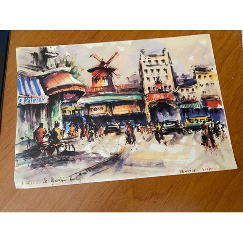 Carte Ancienne Reproduction Tableau Moulin Rouge