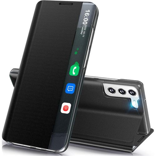 Étui De Protection Pour Samsung Galaxy S23 Plus 5g - Étui De Protection À Rabat En Cuir Fin Et Polycarbonate Rigide - Anti-Chocs - Avec Support - Smart Clear View Pour Galaxy S23 Plus