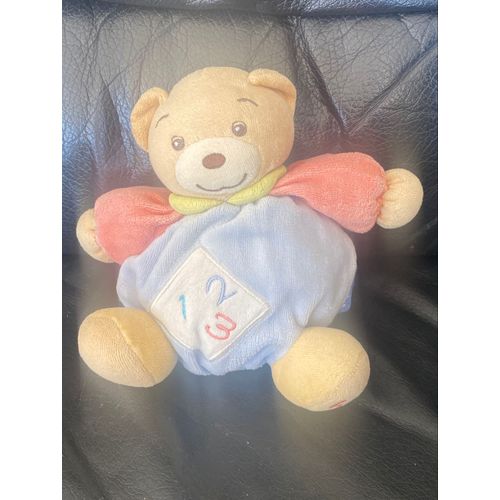 Doudou Ours Boule Bleu 123 Rouge 18cm Kaloo