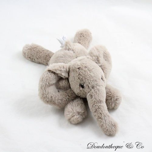 Mini Doudou Éléphant Jellycat London Tiny Smudge Taupe Tout Doux 23 Cm