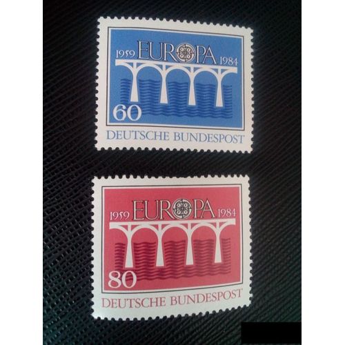 Timbre Allemagne / Rfa Y T 1042 / 1043 Séries : Europa (C.E.P.T.) - Bridge, 25ème Anniversaire 1984 ( 180108 )
