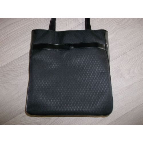Sac à main HARRODS porté mains ou épaule tissu et simili cuir noir TBE
