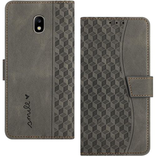 Coque Pour Samsung Galaxy J7 2017/J730 Coque,Etui Protection Housse Premium En Cuir Pu,Pochette Fermeture Magnétique,Flip Case Pour Samsung Galaxy J7 2017/J730 Gris