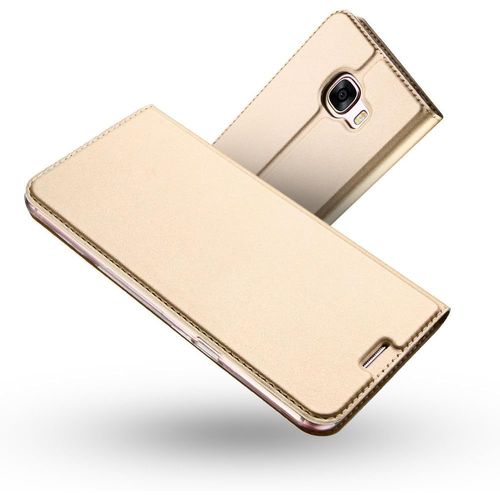 Coque Galaxy A3 2017,Radoo Ultra Mince En Cuir Pu Premium Housse À Rabat Portefeuille Étui De Bumper Folio À Clapet Pour Samsung Galaxy A3 2017 Or