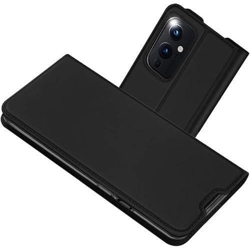 Coque Pour Oneplus 9, Ultra Mince En Cuir Pu Housse À Rabat Portefeuille Coque Antichoc Tpu Fente Pour Carte Fermoir Magnétique Pour Oneplus 9 Gris-Noir
