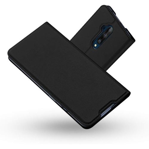 Coque Oneplus 7t Pro, Étui Fin En Cuir Pu Avec Coque Interne Souple En Silicone Tpu Emplacements Pour Cartes Et Portefeuille Fermeture Magnétique Pour Oneplus 7t Pro Noir Gris