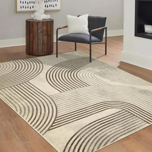 HAPPY - Tapis scandinave motif géométrique écru 120x160