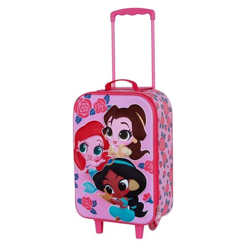 Valise Trolley Soft 3D - Disney Princesses Disney Flowers - Rose - Taille Unique