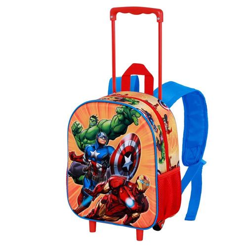Sac à dos 3D à Roulettes Petit - Marvel Avengers Attack - Rouge - Taille Unique