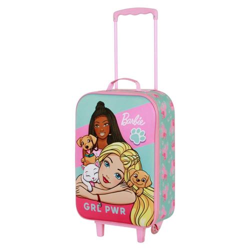 Valise Trolley Soft 3D - Barbie Pets - Rose- Taille Unique