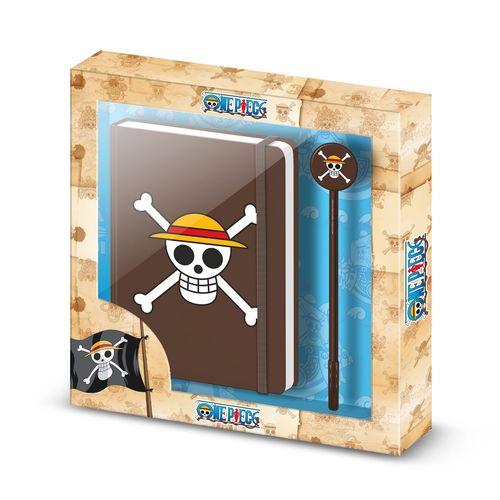 Journal + Stylo Fashion - One Piece Skull - Brun- Taille Unique