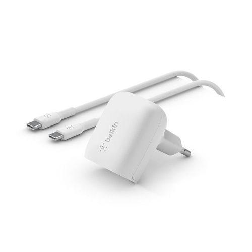 BELKIN Chargeur 20W USB-C + Câble USB-C vers USB-C (Blanc)