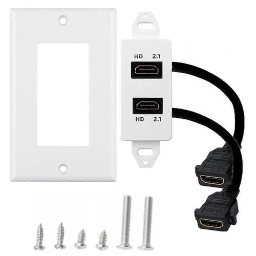 Plaque frontale de panneau mural compatible HDMI à prise droite femelle à femelle