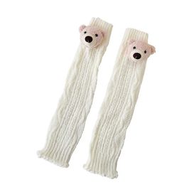 Femmes Filles Cartoon Ours Pour Poupée Tricoté Jambières Japonais Lolita Kawaii Crochet Rayé Motif Boot Cover Veau Soc