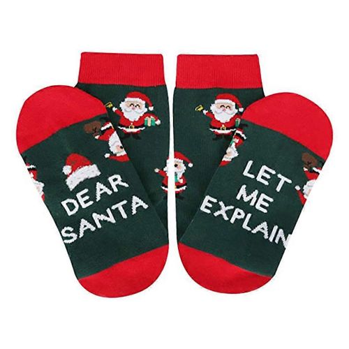 Hommes Femmes Nouveauté Drôle Dicton Équipage Chaussettes Cher Père Noël Hellow Pension Lettres Imprimer Noël Vacances Retraite Bas Cadeau De Noël