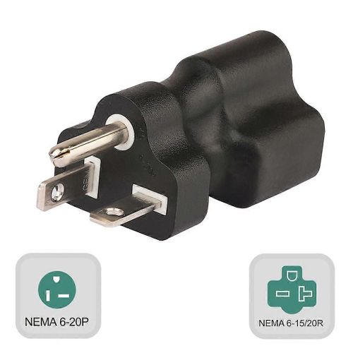 Nema 6-20P Mâle vers Nema 6-15/20R Femelle Adaptateur Bouilloire Connecteurs 3 broches