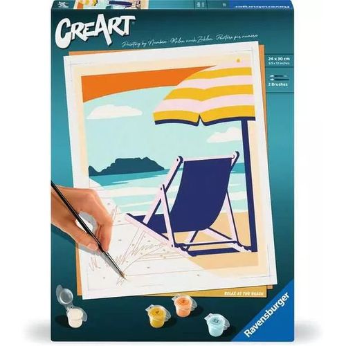 Creart 24x30 Cm Relax At The Beach. Adulte. Peinture Par Numéros. 23897. Ravensburger