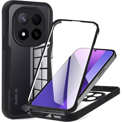 Coque Noir Pour Xiaomi Redmi Note 14 Pro Plus 5g Avec Protection D'écran, 360 Integrale Antichoc Rigide Pc/Souple Tpu Gel Silicone - Hqselection®.