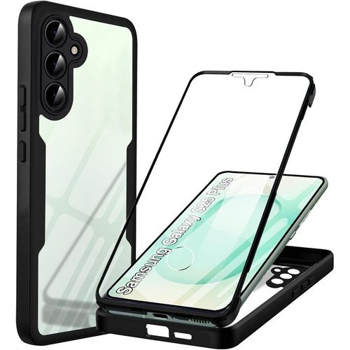 Coque Noirpour Samsung Galaxy S25+/S25 Plus 5g Avec Protection D'écran, 360 Integrale Antichoc Rigide Pc/Souple Tpu Gel Silicone - Hqselection®.