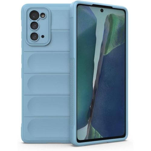 Coque En Silicone Liquide Airbag Pour Samsung Galaxy Note20 5g 6.7"" Inches, Housse Etui De Résistant Aux Chocs De Bouclier - Bleu Clair