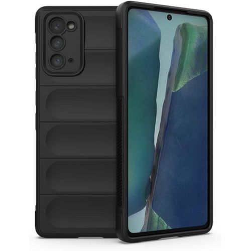 Coque En Silicone Liquide Airbag Pour Samsung Galaxy Note20 5g 6.7"" Inches, Housse Etui De Résistant Aux Chocs De Bouclier - Le Noir