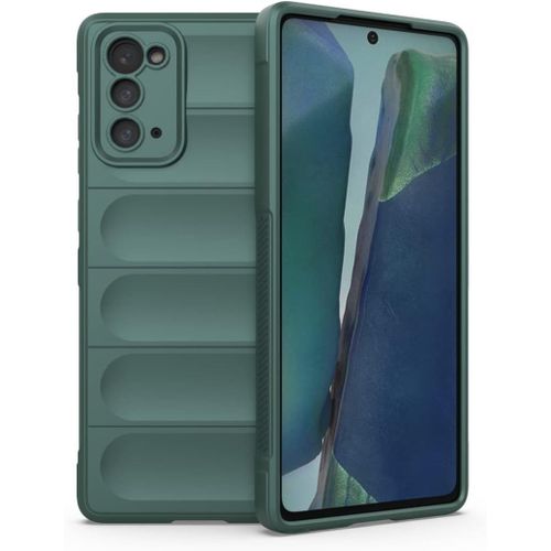 Coque En Silicone Liquide Airbag Pour Samsung Galaxy Note20 5g 6.7"" Inches, Housse Etui De Résistant Aux Chocs De Bouclier - Vert