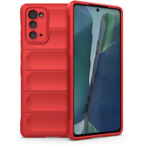 Coque En Silicone Liquide Airbag Pour Samsung Galaxy Note20 5g 6.7"" Inches, Housse Etui De Résistant Aux Chocs De Bouclier - Rouge